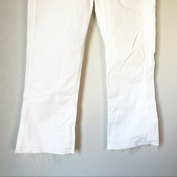 7 FOR ALL MANKIND Button Fly High Rise Raw Hem White Jeans 32 - Picture 2 of 8